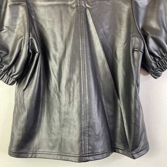 NWT 7 for All Mankind Short Sleeve Faux Leather Top Sz: XS - Picture 6 of 14